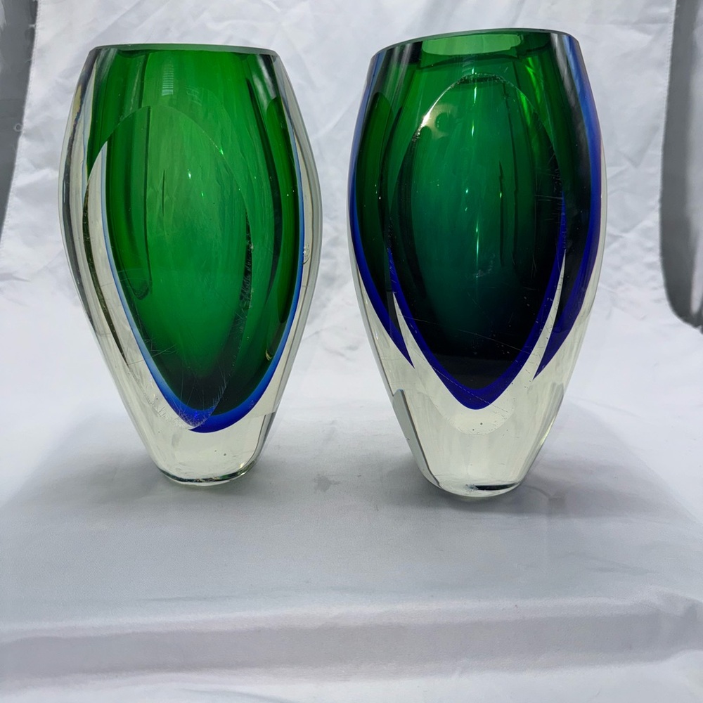 VTG 5th Avenue Murano style Sommerso vases